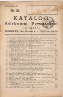 KATALOG ANTYKWARNI POWSZECHNEJ (JONASZA) -nr 21 -1938 rok poz.1-891