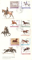 KONIE JEŹDZIECTWO -koperty FDC - 1592-1599