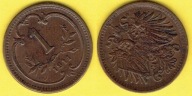 AUSTRIA 1 Heller 1911 r.
