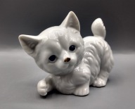 Koteczek chce się bawić - biały kot - 10,5cm - figurka kolekcjonerska