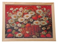 Obraz ręcznie zrobiony haftem diamentowym kwiaty bukiet