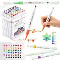 OHUHU 48 KOLOROWYCH DWUSTRONYCH MARKERÓW NA BAZIE ALKOHOLU Z GRATISAMI