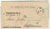 Austria List 1884 Wiedeń Opawa opłata stemplowa