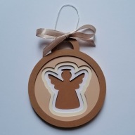 Bombka przestrzenna 3D z aniołkiem na Boże Narodzenie ręcznie robiona