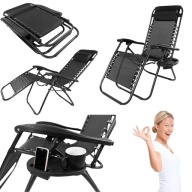 LEŻAK OGRODOWY PLAŻOWY SKŁADANY BASENOWY ROZKŁADANY LEKKI FOTEL PODUSZKA