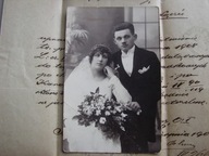 Piotrków - młoda para - stare zdjęcie ślubne