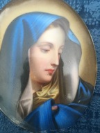 Matka Boska , miniatura na porcelanie.