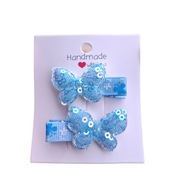 Mini spineczki do włosów dla niemowląt dziewczynek motylki handmade 2 szt.
