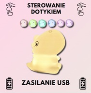Lampka nocna dinozaur LED – dotykowa, silikonowa, RGB, dziecięca