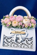 Torebka prezentowa drewniana flower box box na prezent opakowanie upominek