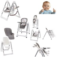 KRZESEŁKO SKŁADANE DO KARMIENIA DLA NIEMOWLĄT 5W1 REGULOWANE KOŁYSKA + BLAT