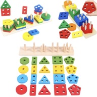 KLOCKI DREWNIANE UKŁADANKA LOGICZNO ZRĘCZNOŚCIOWA PREZENT NA WIELKANOC