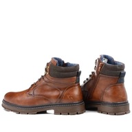 Buty męskie wysokie TRAPERY trzewiki za kostkę brązowe 41