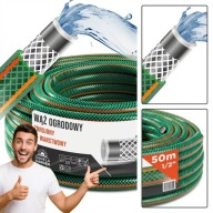 WĄŻ OGRODOWY GUMOWY 1/2" 50M ZBROJONY 4W POLSKI KUGO GREENLINE NOWY