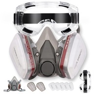 MASKA LAKIERNICZA PÓŁMASKA OCHRONNA PRZECIWPYŁOWA FILTRY + WKŁADY + GOGLE