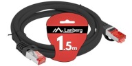 Kabel Sieciowy LAN S/FTP Cat.5e RJ45 Czarny 1,5m Patch Cord Nowy