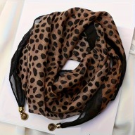 SZAL APASZKA CHUSTA ELEGANCKA MODNA DODATEK PANTERKA basic VINTAGE