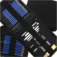 PROFESJONALNY ZESTAW DO SZKICOWANIA RYSOWANIA 32w1 OŁÓWKI ETUI SZKICOWNIK