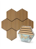Drewniane panele ścienne -plaster miodu Hexagon 5 sztuk 26 x 30 cm