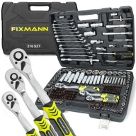 ZESTAW KLUCZY NASADOWYCH BITÓW GRZECHOTKA ADAPTERY KLUCZE NASADOWE 216 ELEM