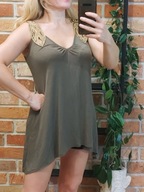 Wallis bluzka koszulka tunika haft złoty r. M