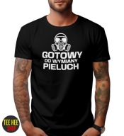 KOSZULKA MĘSKA GOTOWY DO WYMIANY PIELUCH PREZENT DLA TATY CZARNA XL