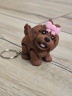 Słodki Brelok Piesek z Kokardką 3D - Brelok Druk3d fidget Keychain