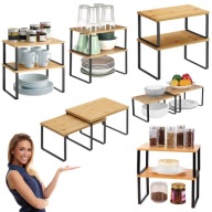 PÓŁKA KUCHENNA STOJĄCA NA BLAT NA PRZYPRAWY NABLATOWA ORGANIZER 2 POZIOMY