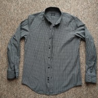 Koszula męska z długim rękawem w biało-czarną kratkę linia Slim f.LFT r.42