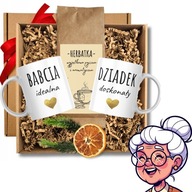 PREZENT NA DZIEŃ BABCI I DZIADKA ZESTAW PREZENTOWY KUBEK HERBATA