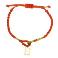 62656 Bransoletka sznurkowa złota stal chirurgiczna miś misiek