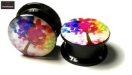 PLUG TUNEL - 16 mm - AKRYL PIERCING - drzewo kolor