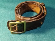 Pas oficerski brązowa skóra z klamra mosiężną i 2 koluszkami REKO WW II