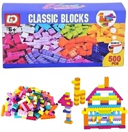 KLOCKI KONSTRUKCYJNE CLASSIC BLOCKS ZESTAW 500 EL. KOLOROWE DLA DZIECI
