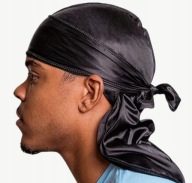 CHUSTA DURAG BANDANA NA GŁOWĘ MĘSKI CZARNY MĘSKA