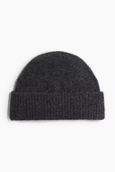 H & M czapka zimowa dzianinowa beanie szara grafitowa melanżowa sailor boho