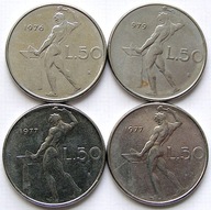 Włochy-zestaw 4x50 lira MN ładne stany