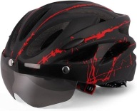 KASK ROWEROWY Z OKULARAMI MAGNETYCZNYMI REGULOWANY