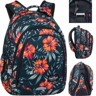 PLECAK SZKOLNY MŁODZIEŻOWY DLA DZIEWCZYN CZARNY W KWIATY COOLPACK CP