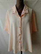 Bluzka brzoskwiniowa z ozdobnym kołnierzykiem - 46