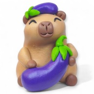 Kapibara z wielkimi Bakłażanem FIGURKA Z MODELINY