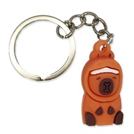 Brelok KAPIBARA w Czapce Capybara SŁODKA Zawieszka DO KLUCZY Brązowa