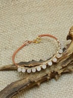 Oryginalna bransoletka z miedzi z kwarcem różowym 100% miedź