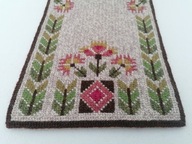 SKANDYNAWSKI DEASIGN WEŁNIANY RĘCZNIE HAFTOWANY KILIM SERWETA BIEŻNIK 20x48