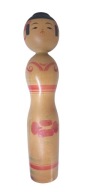 Oryginalna japońska lalka kokeshi rodzina Tsugaru 25 cm