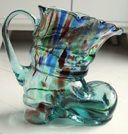 Szkło kolorowe but Ząbkowice wazon vintage prl