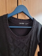 Sweterkowa SUKIENKA MINI warkocz CZARNA XS