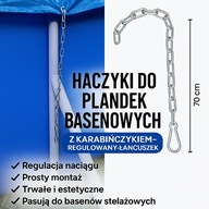 Haczyki do plandek basenowych z karabińczykiem – zestaw 10szt