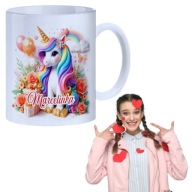 PREZENT NA DZIEŃ KOBIET KUBEK Z NADRUKIEM SZKOŁA PERSONALIZOWANY IMIĘ 330ML