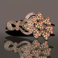 SPINKA klamra złote cyrkonie ZŁOTA BRĄZ Vintage modne retro ekskluzywna